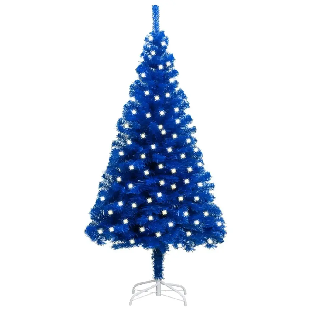 Artificial Pre-lit Christmas Tree with Stand Blue 120 cm PVC 3077421