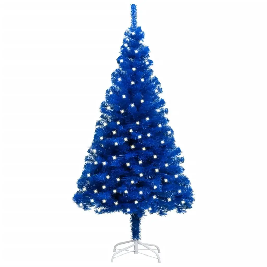 Artificial Pre-lit Christmas Tree with Stand Blue 240 cm PVC 3077425