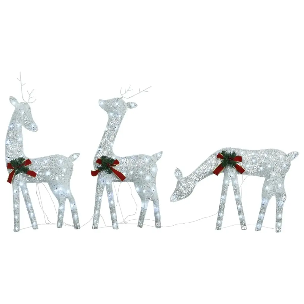 Christmas Reindeer Family 270x7x90 cm White Cold White Mesh 328506