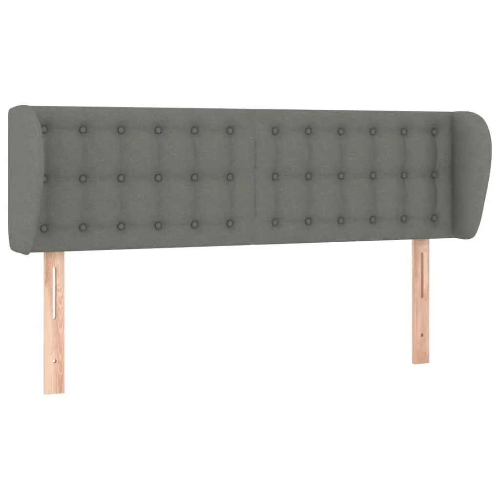 Headboard with Ears Dark Grey 147x23x78/88 cm Fabric 3117577