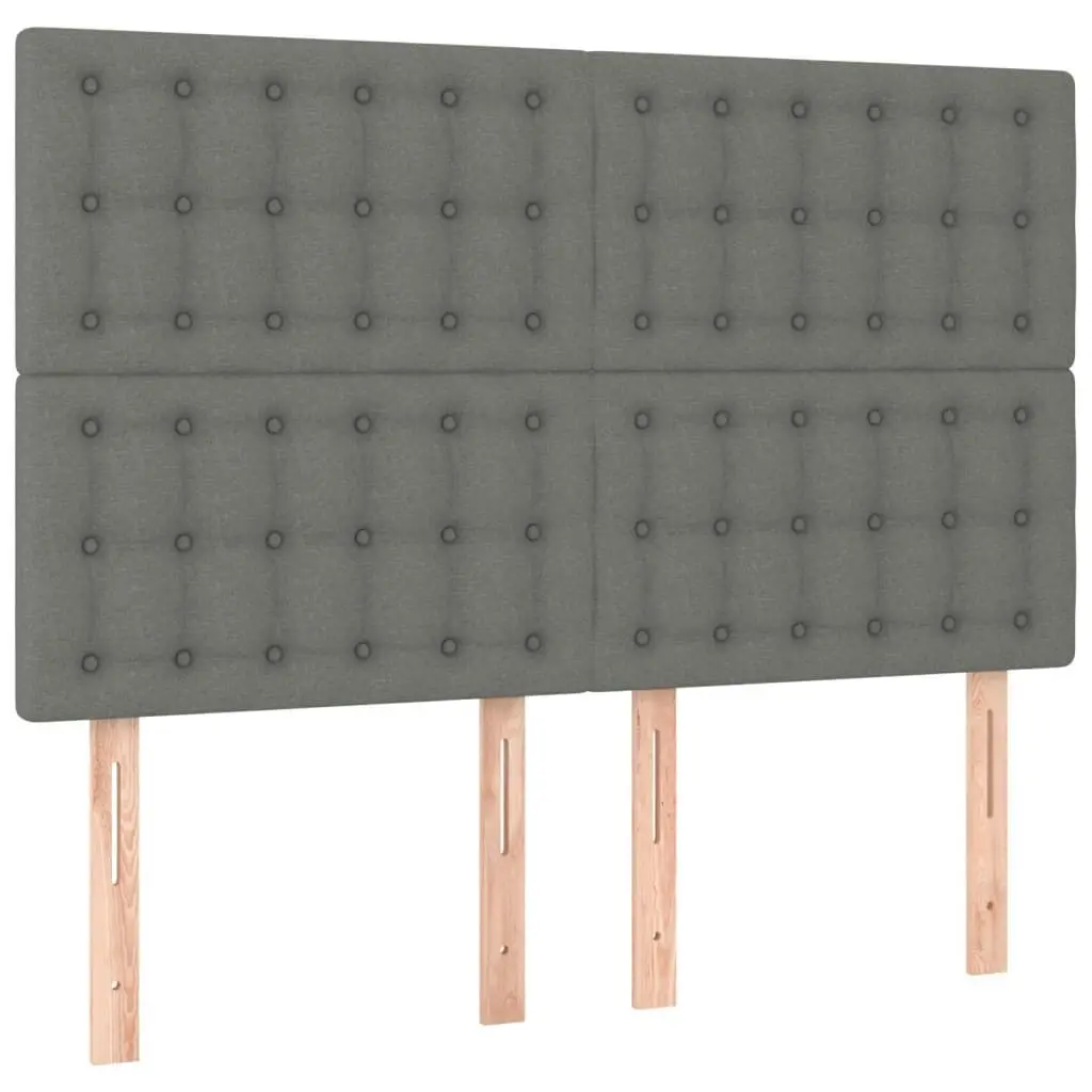 Headboards 4 pcs Dark Grey 72x5x78/88 cm Fabric 3116765