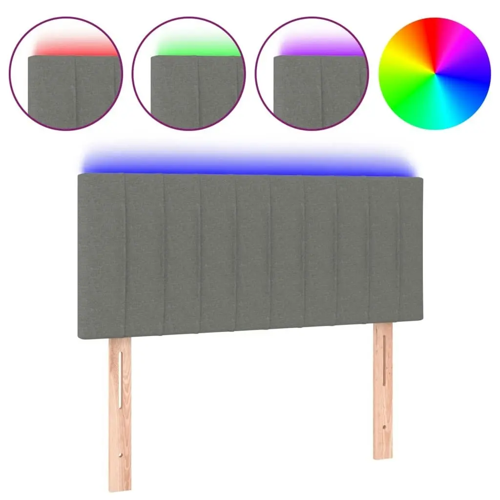 LED Headboard Dark Grey 100x5x78/88 cm Fabric 3121841