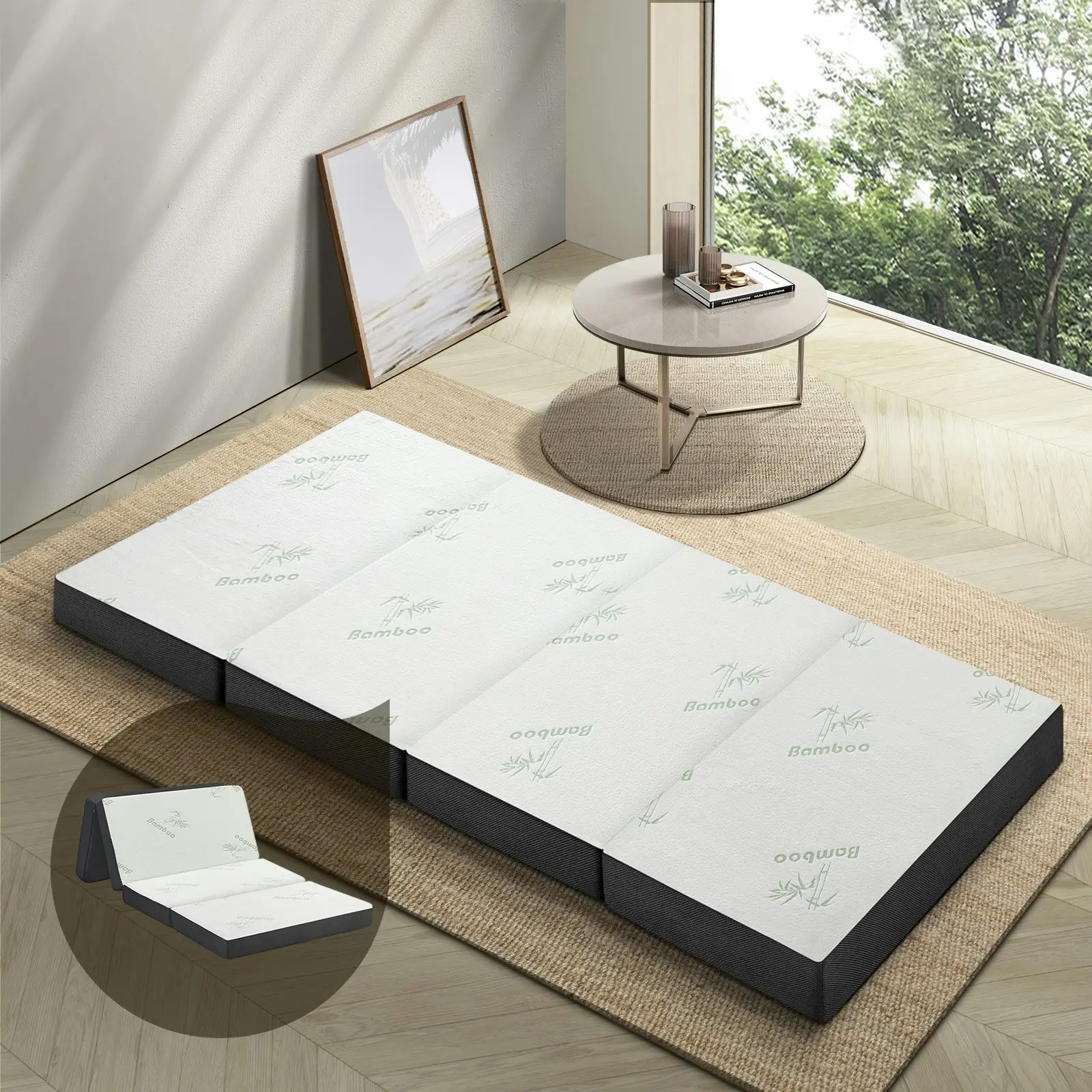 Bedra Foldable Mattress Bamboo 4-Fold Folding Mattresses