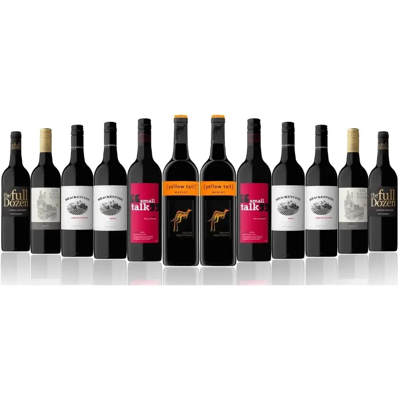 Mixed Cases Australian Mixed Red Wine Dozen Featuring Yellow Tail Merlot (12 Bottles)