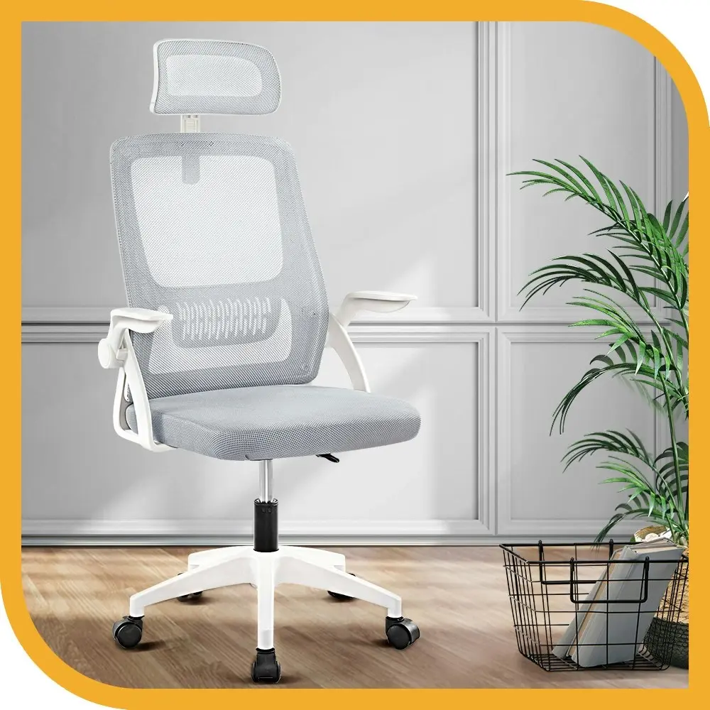 Furb Office Chair Computer Work Mesh Chairs Study Chair Ash Grey