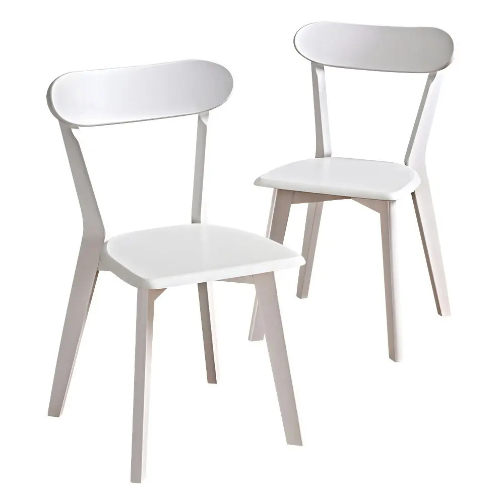 Furb 2x Dining Chairs Minimalist Wooden Chair Accent Chair Kitchen White