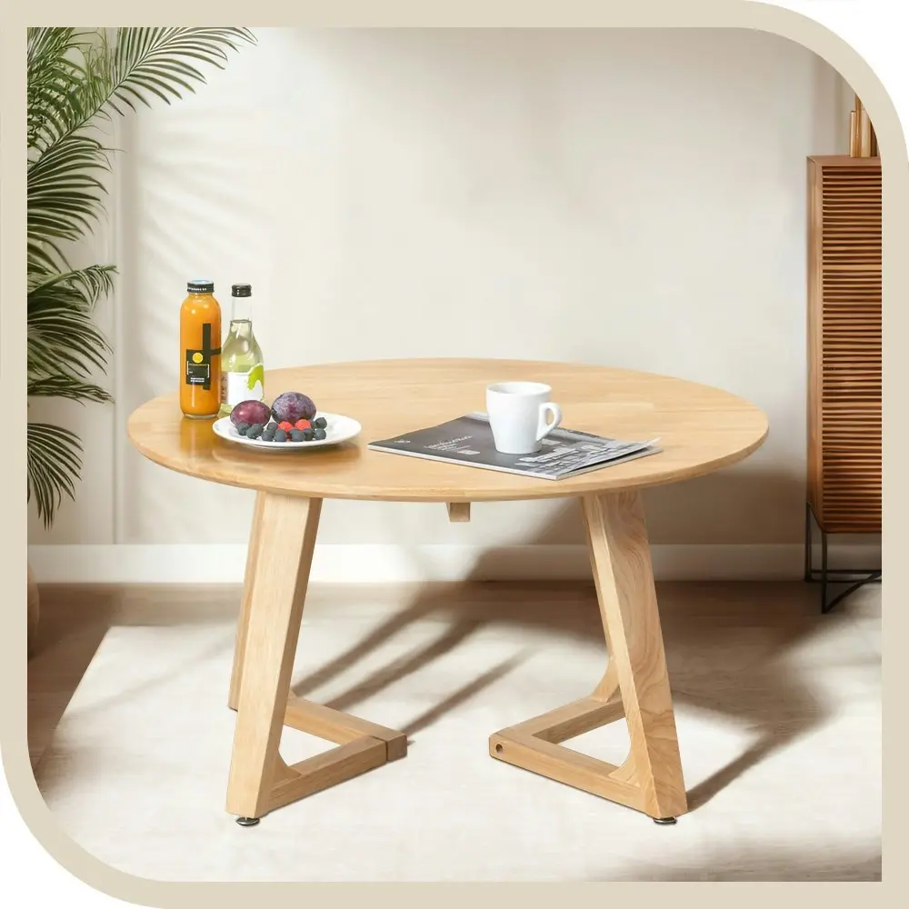 Furb Coffee Table Wooden Round End Table Side Table for Home Living Room 80CM