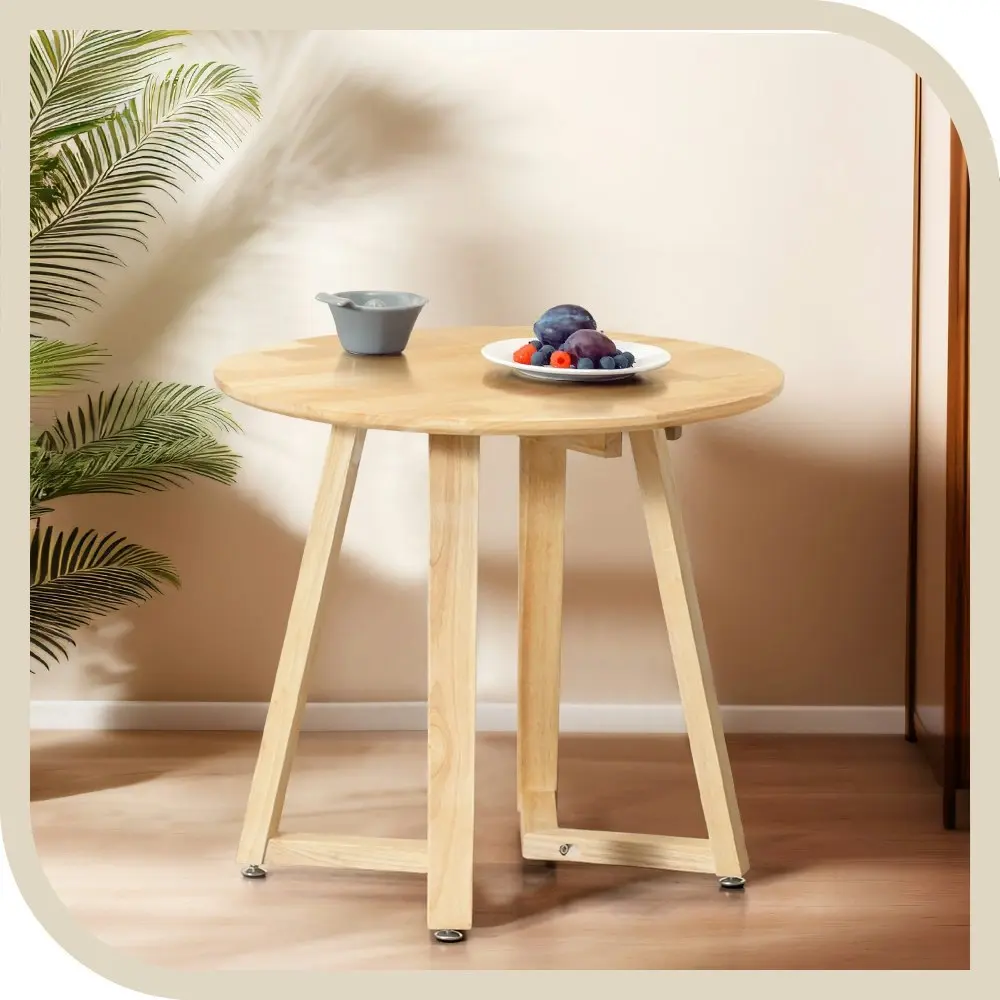 Furb Coffee Table Wooden Round End Table Side Table for Home Living Room 50CM