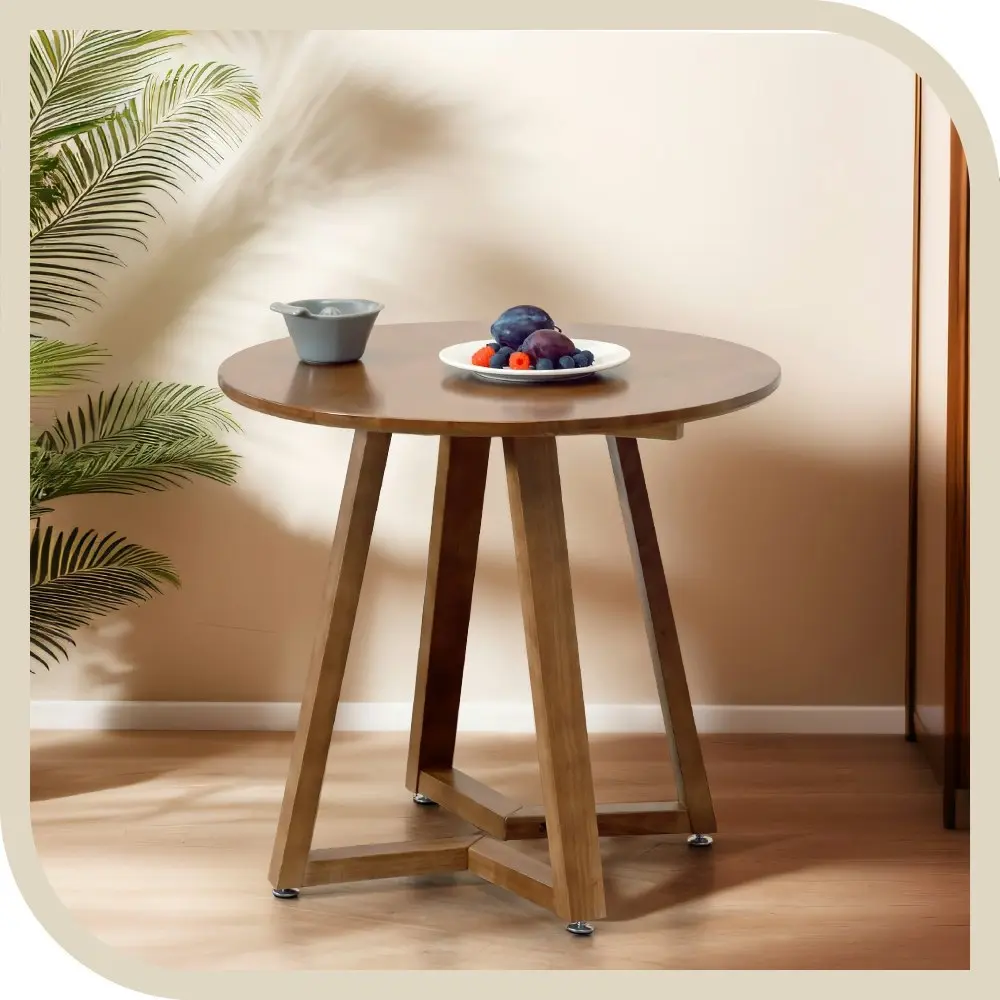 Furb 60CM Coffee Table Wooden Round End Table Side Table w/ Adjustable Foot Pads