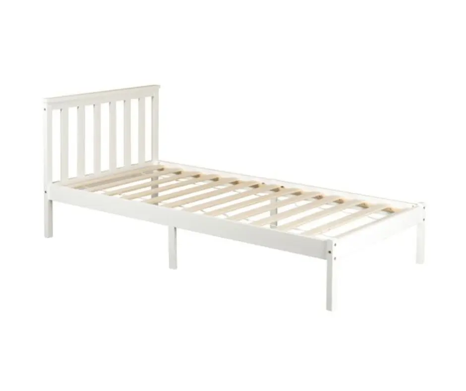 Glebe Pine Wood King Single Bed - White