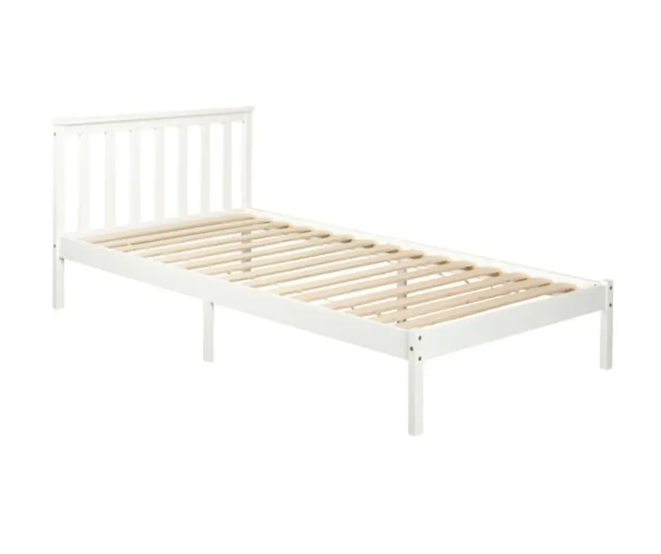 Glebe Pine Wood Single Bed - White