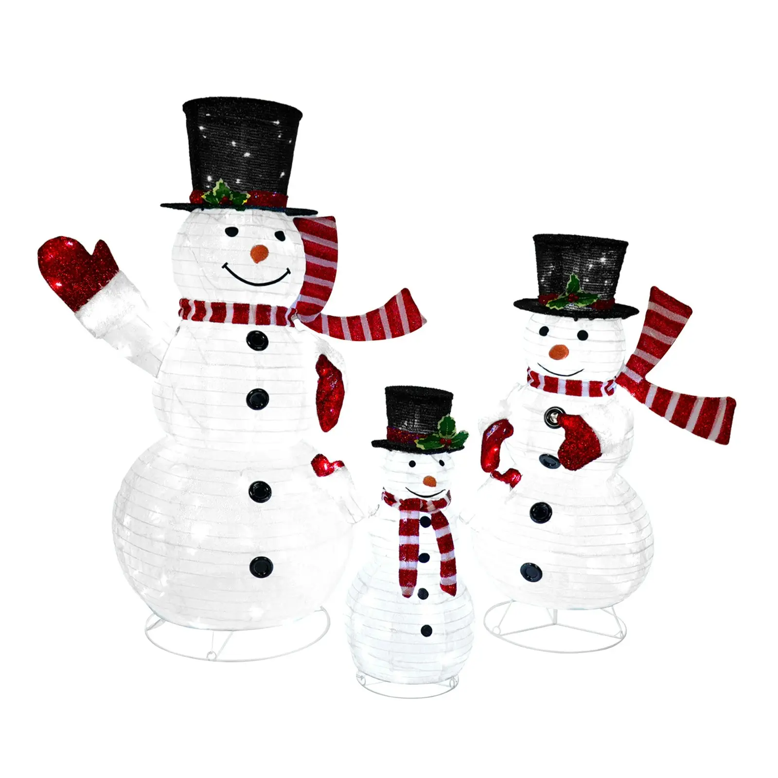 LED Motif Lights Christmas Lighted Snowman Family Xmas Decorations