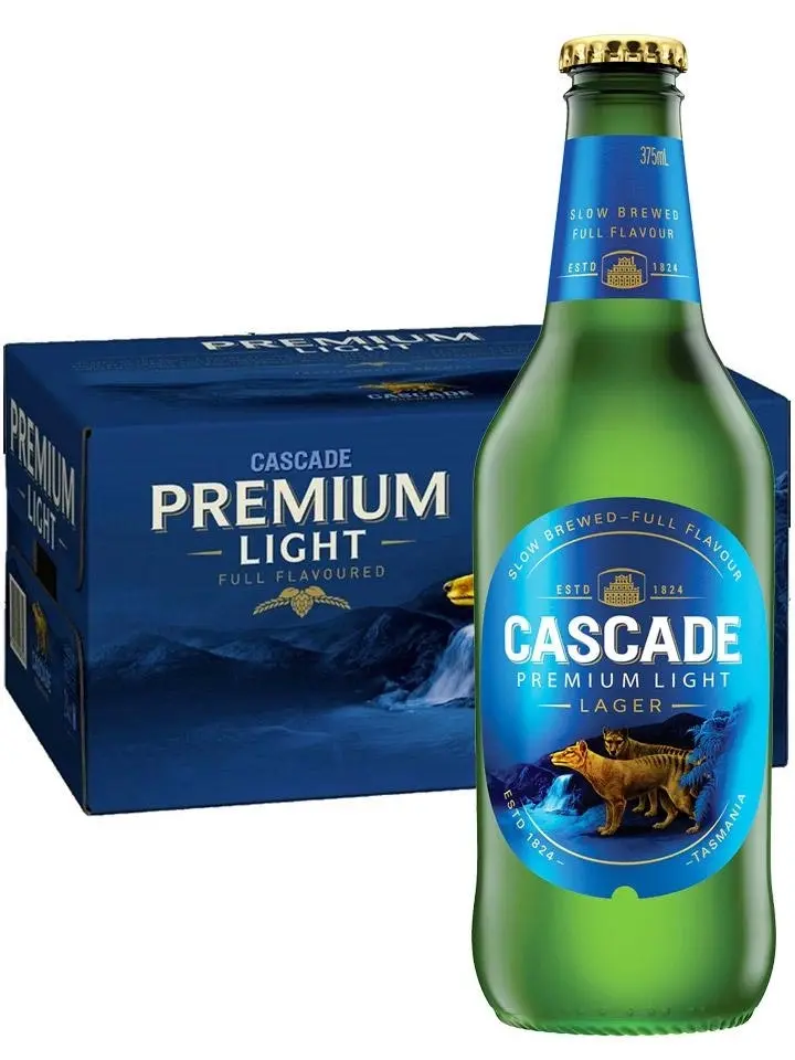 Cascade Premium Light Beer Case 4 X 6 Pack 375ml Bottles