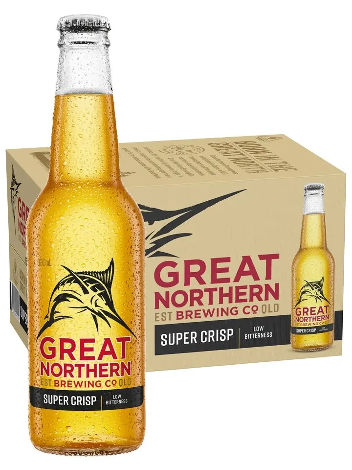 Great Northern Brewing Company Super Crisp Lager Case 4 X 6 Pack 330ml Bottles