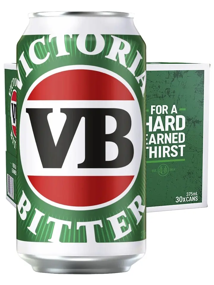 Victoria Bitter Vb Beer Block 30 X 375ml Cans