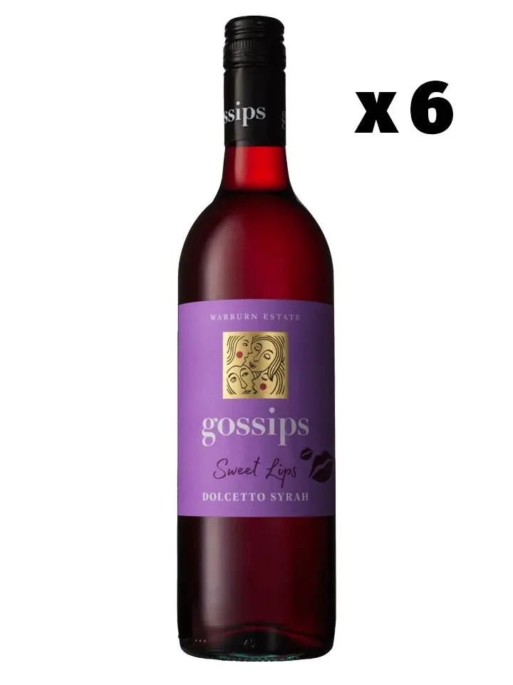 Gossips Sweet Lips Dolcetto & Syrah (shiraz) Sweet Red Wine Case 6 X 750ml