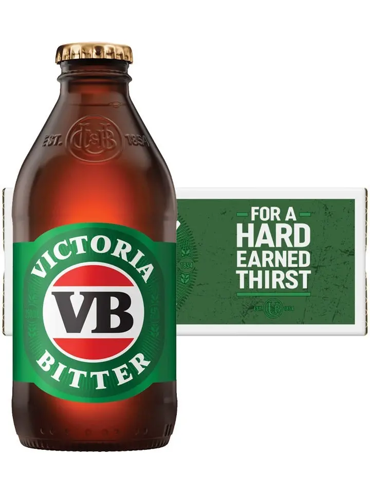 Victoria Bitter Vb Beer Case 24 X Pack 250ml Twist Top Bottles