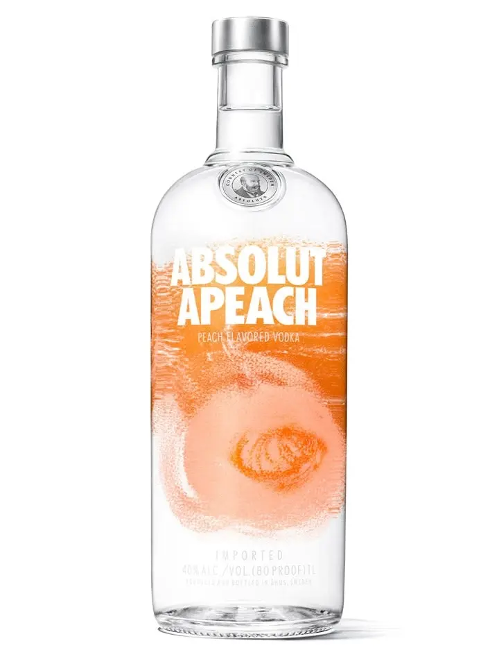 Absolut Apeach Peach Flavoured Swedish Vodka 1l