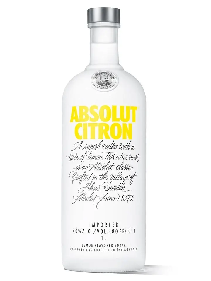 Absolut Citron Lemon Flavoured Swedish Vodka 1l