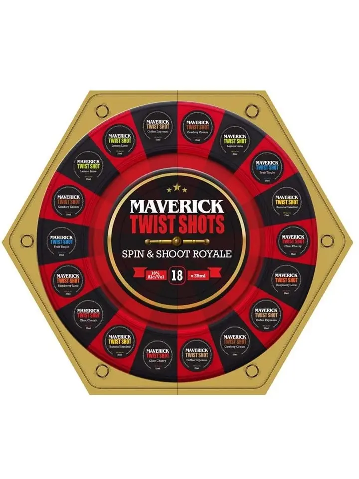 Maverick Twist Shots Spin & Shoot Roulette Liqueur 18 X 25ml Shots