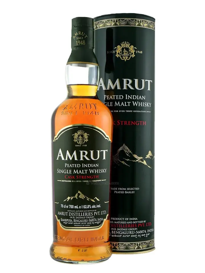 Amrut Peated Cask Strength Single Malt Indian Whisky 700ml