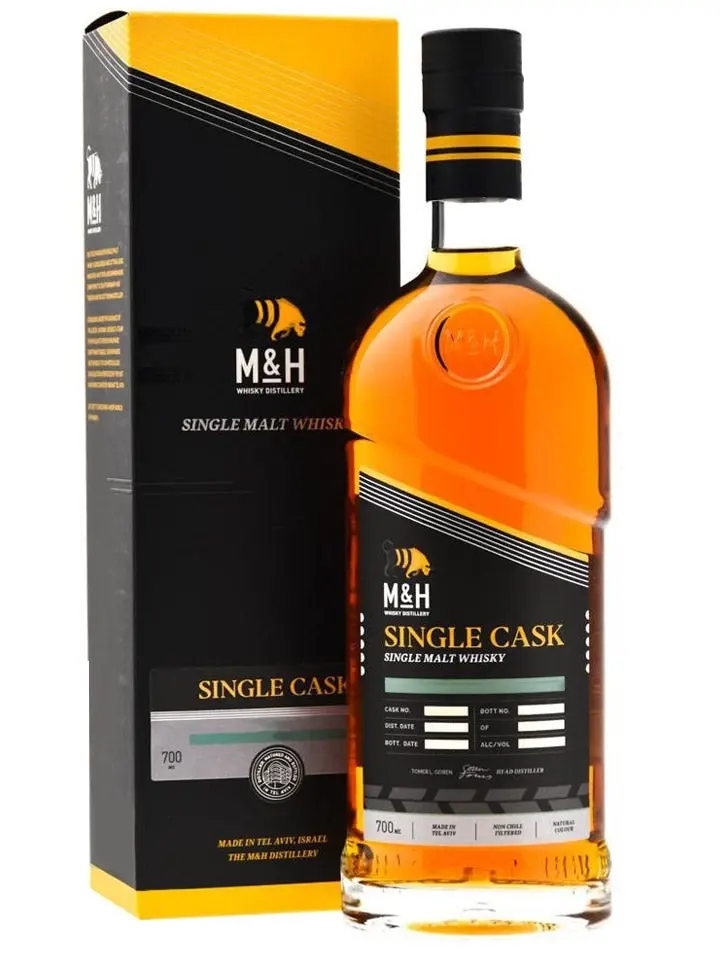 Milk & Honey Single Cask Peated Str Cask Strength Single Malt Israeli Whisky 700ml