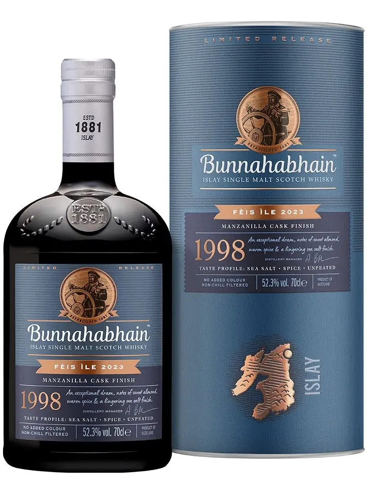 Bunnahabhain 1998 F Is  Le 2023 Manzanilla Cask Finish Cask Strength Single Malt Scotch Whisky 700ml