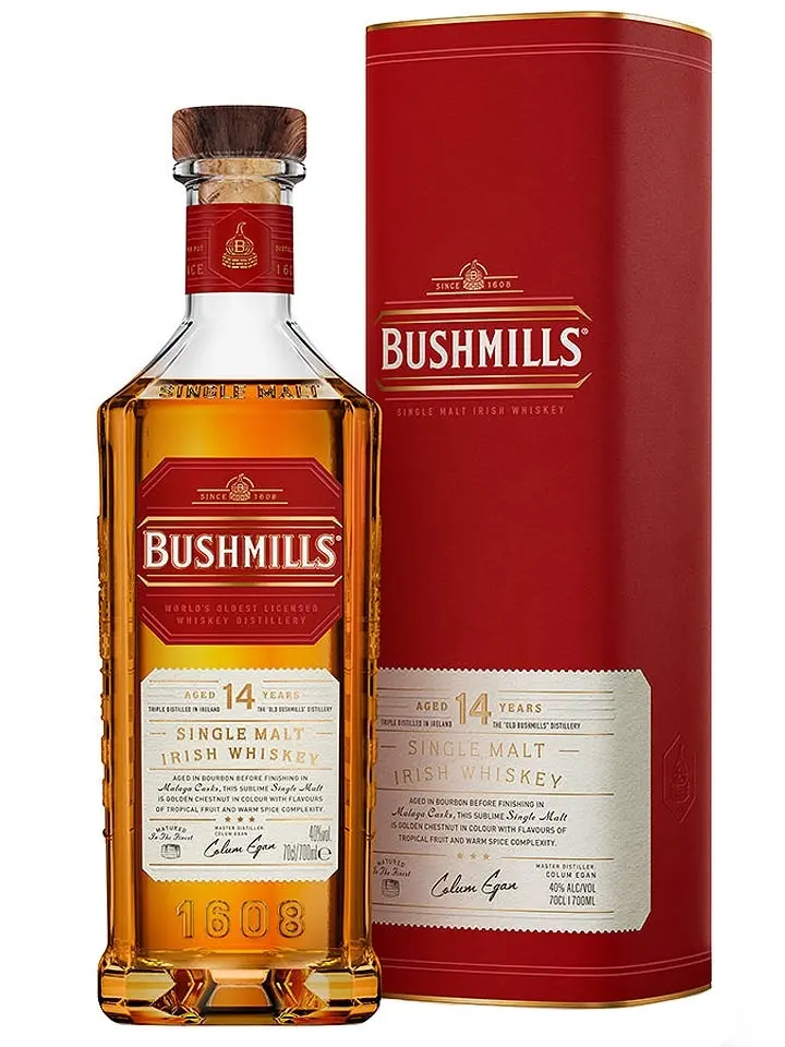 Bushmills 14 Year Old Malaga Cask Finish Single Malt Irish Whiskey 700ml