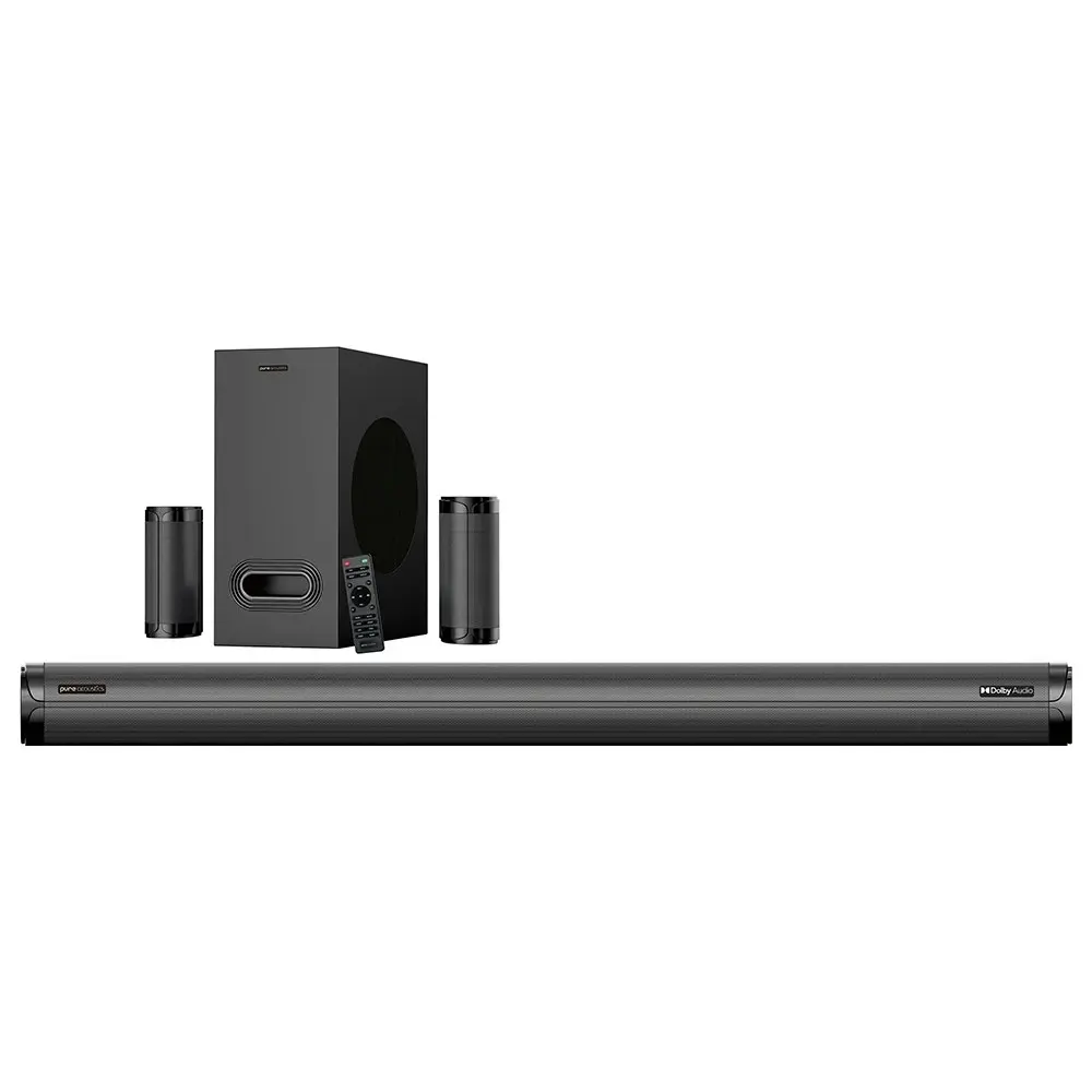 Pure Acoustics 5.1 Ch Home Soundbar w/ Subwoofer Wireless/Bluetooth Speakers BLK