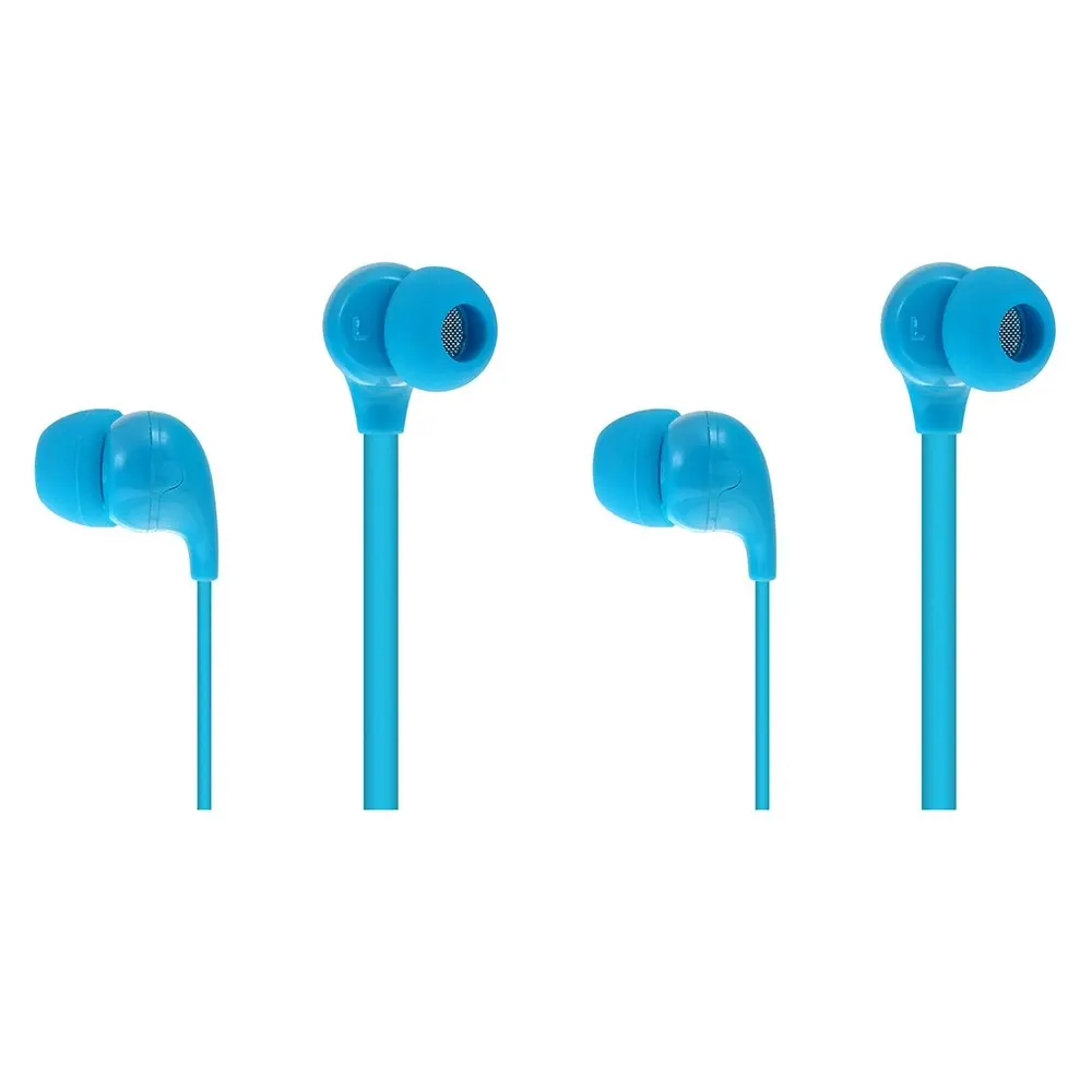 2x Moki 45° Comfort Buds In-Ear Earphones 3.5mm Jack f/FM Radio/iPad/Laptop BLU