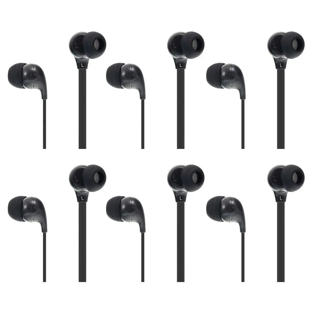 6x Moki 45° Comfort Buds In-Ear Earphones 3.5mm Jack f/FM Radio/iPad/Laptop BLK