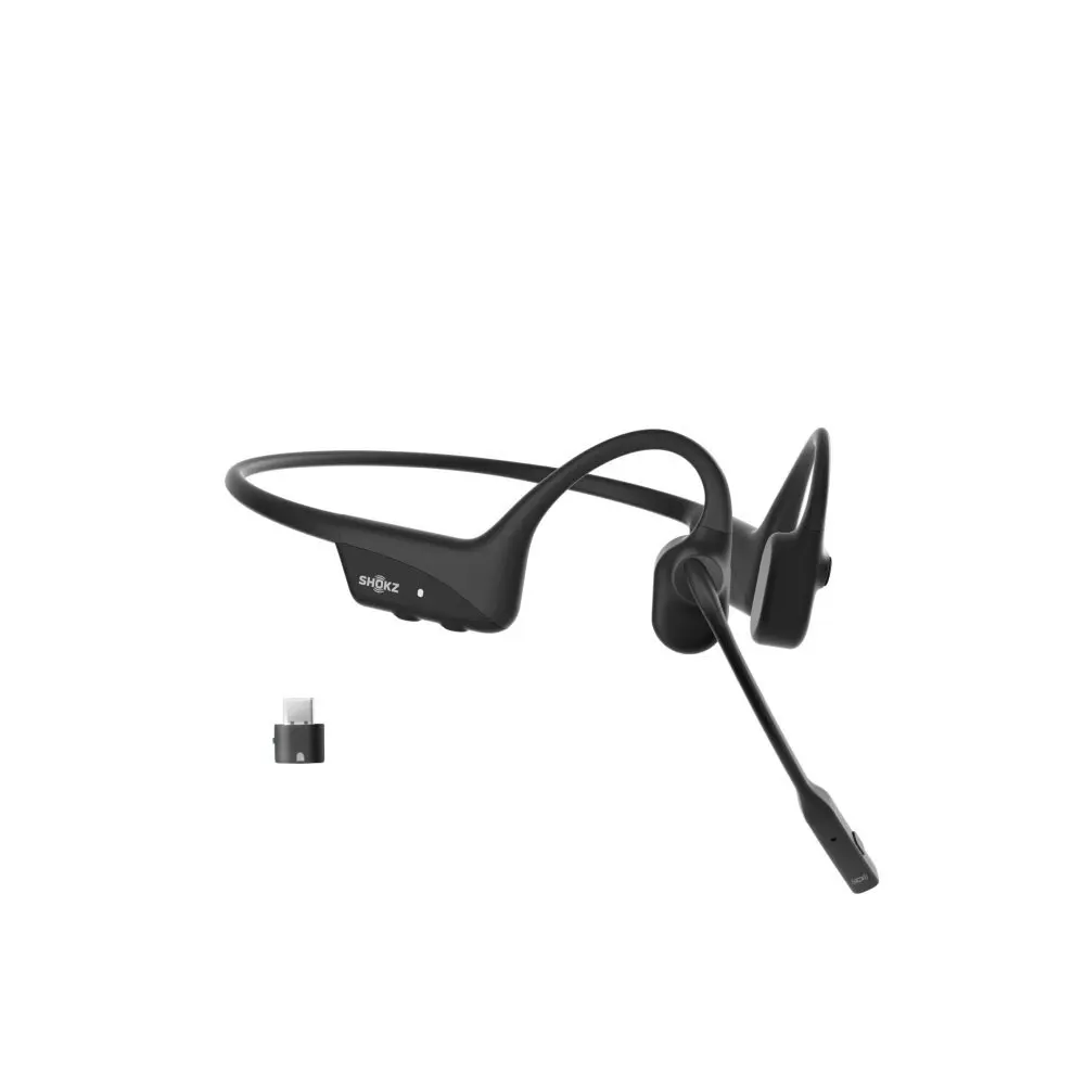 SHOKZ OpenComm 2 UC Stereo Bone Conduction Bluetooth Headset w/ USB-C Adapter