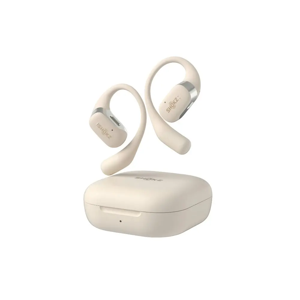 SHOKZ OpenFit Open-Ear True Wireless Bone Conduction Bluetooth Earbuds Beige