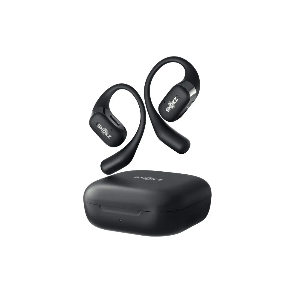 SHOKZ OpenFit Open-Ear True Wireless Bone Conduction Bluetooth Earbuds Black