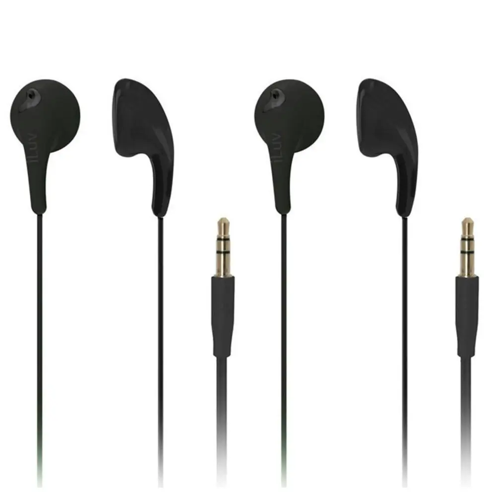 2PK ILuv Black Bubble Gum 2 Earphones Headphones In-Ear for iPhone Android iPod