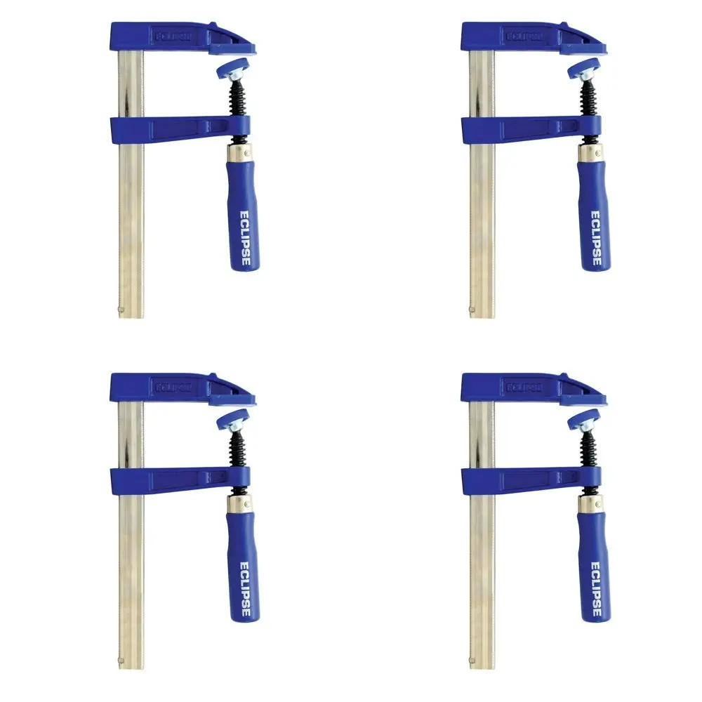 4PK Eclipse Pro Tools 200mm F Clamp 80 Series Throat Depth Workholding Tool Blue