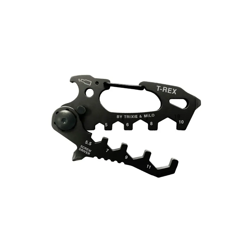 Trixie & Milo T-Rex 15-in-1 Portable Carabiner Hand Multi-Tool 7.5x9cm Black