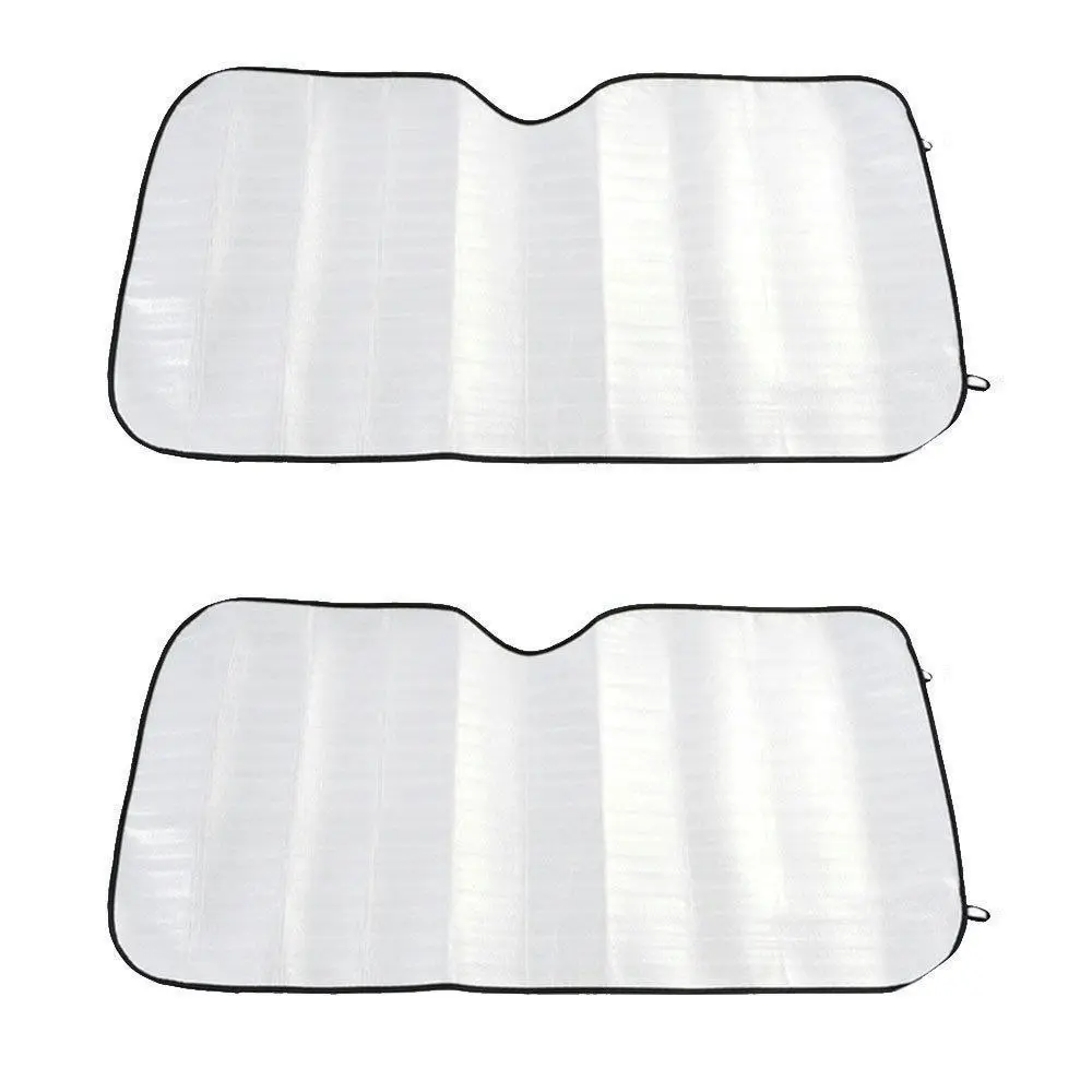 2pc 130x60cm Car Windscreen Sun Visor Reflective Shade/Heat Windshield Foldable