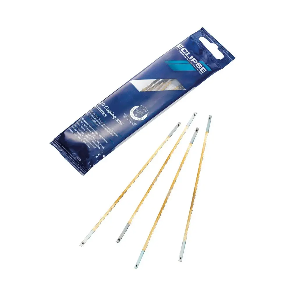 10pc Eclipse Pro Tools 14TPI Coping Saw Replacement Cutting Blades 165mm Gold