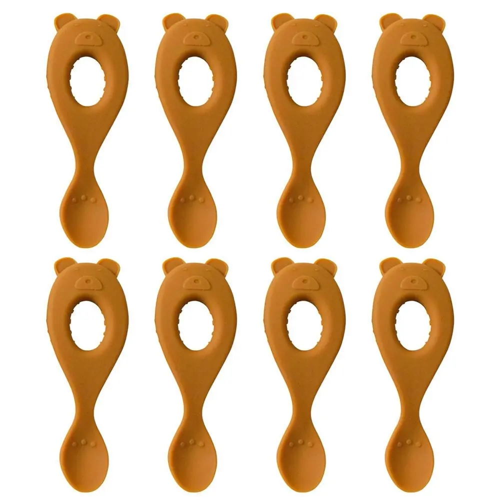 8x LVD Silicone Baby/Toddler Training Feeding Spoons Animals 13cm Assorted