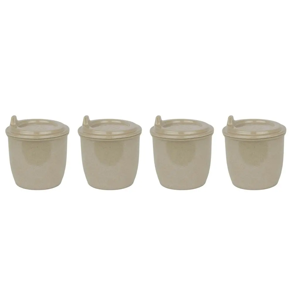 4x EcoSouLife Reusable Rice Husk Kids/Toddler Baby Sippy Cup w/ Lid  296ml Beige