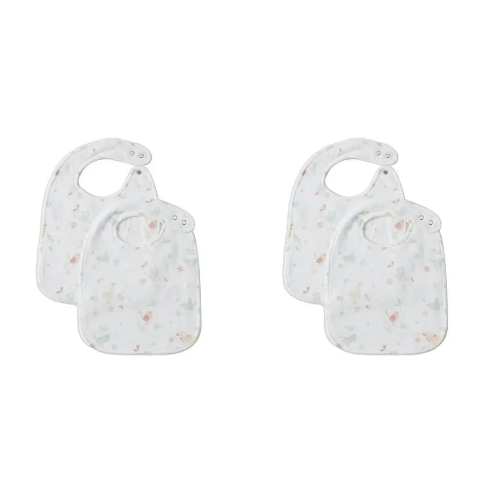 2x 2pc Jiggle & Giggle Birdy Muslin Bib Set Baby/Infant Burp Drooling/Feeding