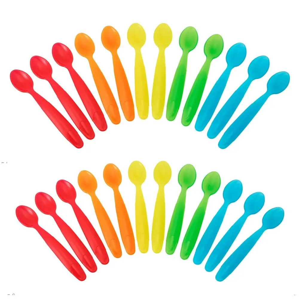 24PK The First years Take & Toss Infant Spoons BPA Free Plastic Kids/Baby 4m+