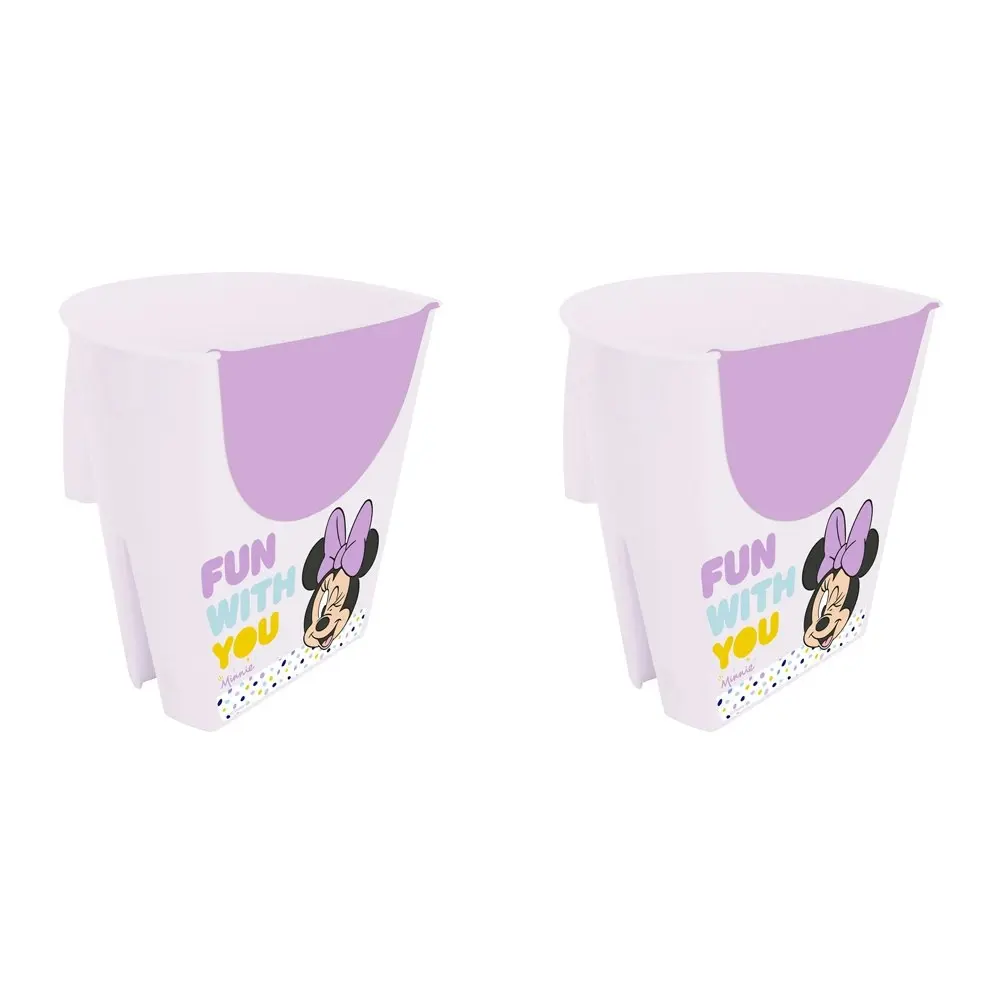 2x Minnie Mouse Plastic Shampoo Rinser Kids Shower Bathing Cup w/ Handle Purple