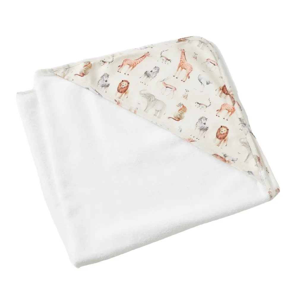 Jiggle & Giggle Cotton Baby/Infant Hooded Bath Towel Zambesi Printed Jersey