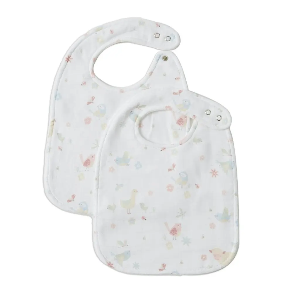 2pc Jiggle & Giggle Birdy Muslin Bib Set Baby/Infant Burp Drooling/Feeding