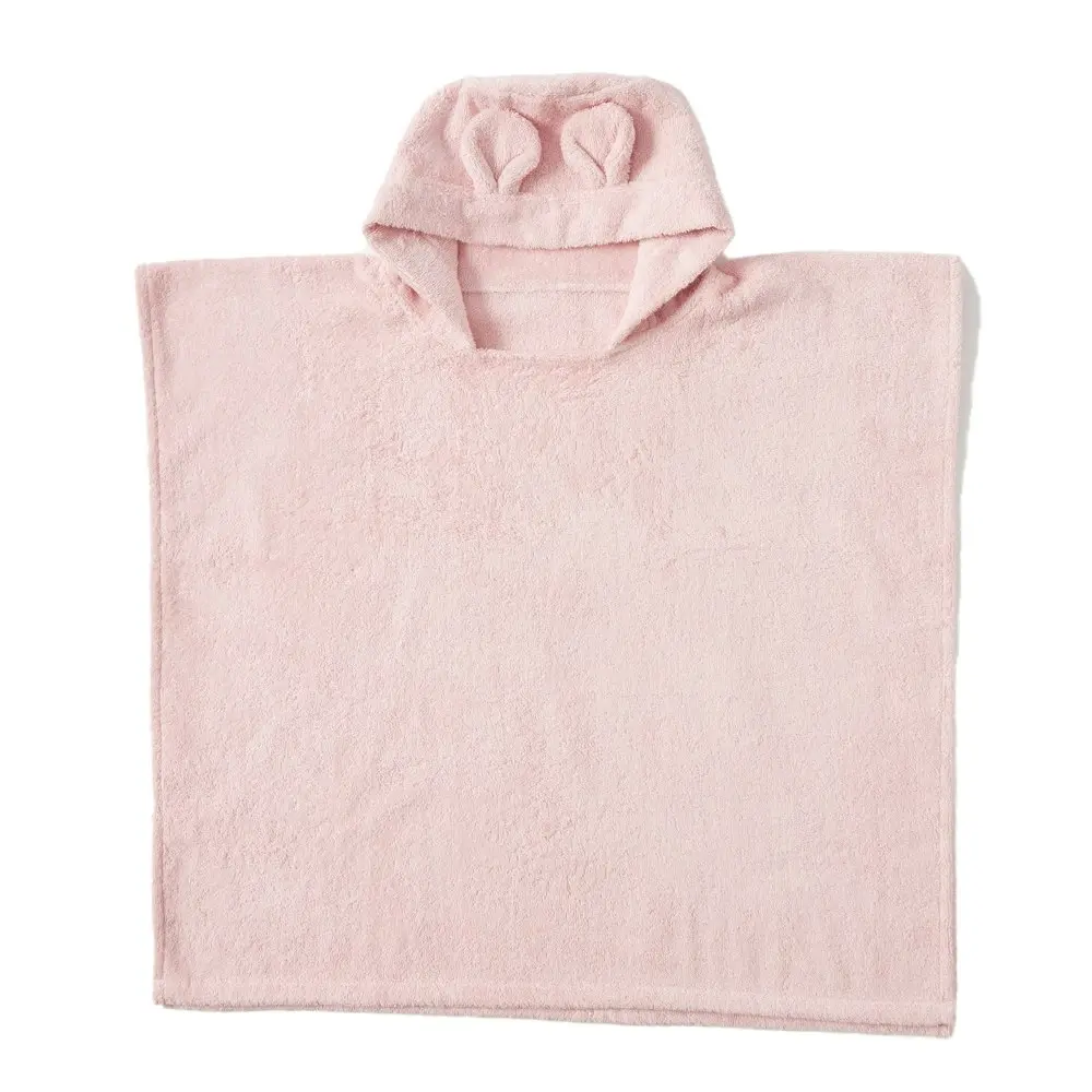 Jiggle & Giggle Cotton Sunshine Hooded Poncho Towel Baby Bath Clothing Pink