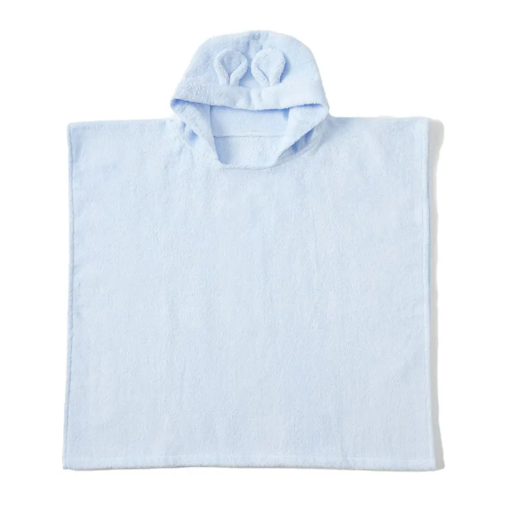 Jiggle & Giggle Cotton Sunshine Hooded Poncho Towel Baby Bath Clothing Blue