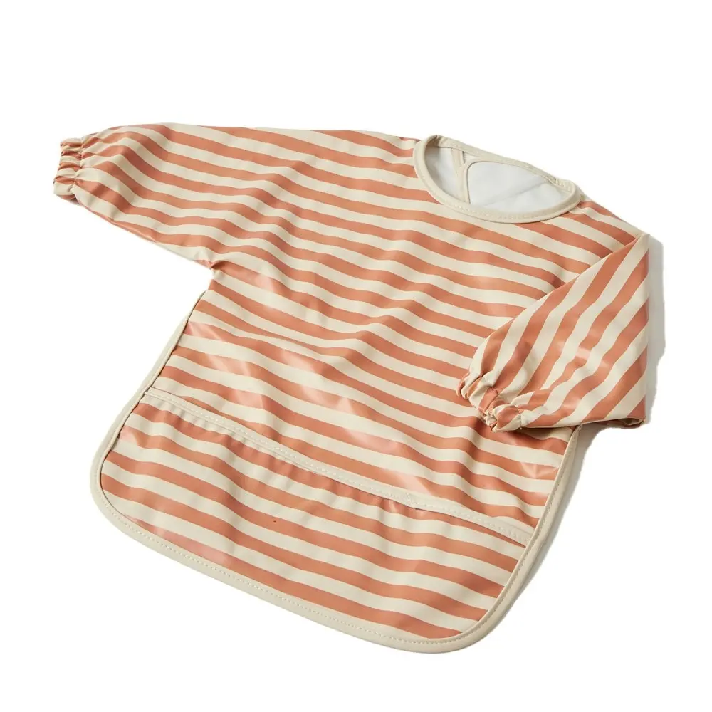 Jiggle & Giggle Polyester Stripe Smock Long-Sleeve Baby/Infant Feeding Apron