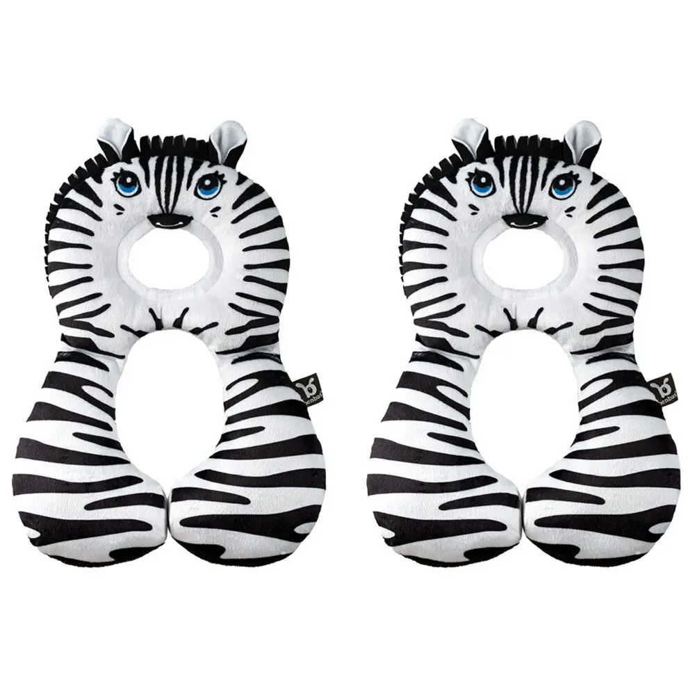 2PK Benbat Total Support Headrest Head/Neck Travel Baby Car Pillow Zebra BLK/WHT